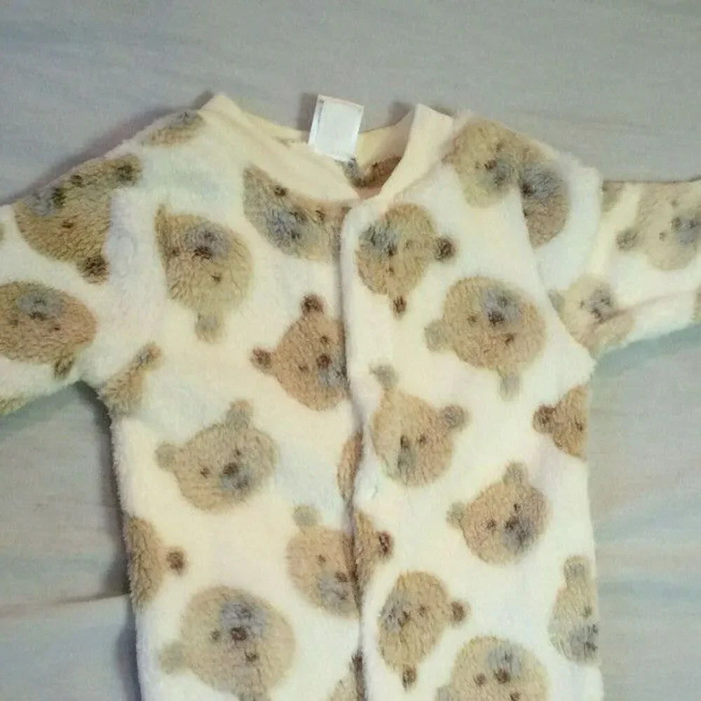 NWT SANDY SIMON BOYS GIRLS FUZZY BODYSUIT SLEEPER SIZE 6-9 MONTHS